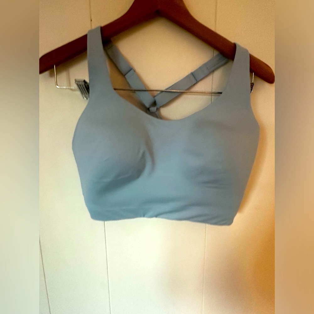 ATHLETA 36DD Advance Bra baby blue Sports Bra Running Cardio High Impact Bra